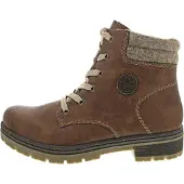 Rieker Winterboots Winterstiefelette, Blockabsatz, in trendiger Used-Optik