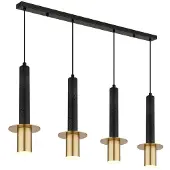 Globo Lighting Hängeleuchte SHANNA, Metall, Schwarz, GU10, Steinoptik, 4-flammig