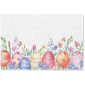 MuchoWow FUSSMATTE Blumengarten - Bunt - Eier Teppichmatte 60x40 cm