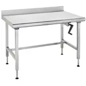 Tournus Ausstattung Edelstahltisch Ergonomix mit Rückenlehne 800 x 1800 x 700 cm