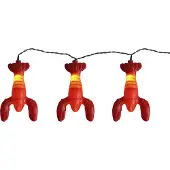 Best Season LED-Party-Kette "Lobster" 8tlg. orangefarb. Hummer,warmwhite LED, m.Trafo, outdoor, 476-15