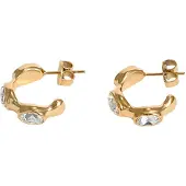 GUESS JUBE06309JWYGT/U Damen-Ohrringe Creolen Multi Oval Crystals Goldfarben