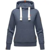 NAVAHOO Damen Kapuzensweatshirt Hoodie mit Kapuze & Breiten Tunnelzugkordeln Damlaa