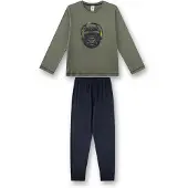 Sanetta Schlafanzug "Pyjama Pyjama Teens Gorilla lang", Herren, Gr. 164, bunt (grün, blau), Obermaterial: 100% Baumwolle CO., Homewear-Sets Schlafanzug
