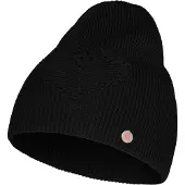 Maloja Mütze HornavanM. schwarz OS, elegant strukturierter Rippstrick mit Herzdetail
