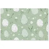 MuchoWow FUSSMATTE Grün - Eier - Muster Schmutzmatte 90x60 cm