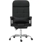 vidaXL Massage-Bürostuhl mit Liegefunktion Schwarz Kunstleder