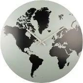 Karlsson – Weltkarten-Wanduhr – Graue Jade