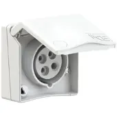 Pce 844-4v CEE-Anbausteckdose Design 16A 4p 4h IP44 (weiß) 8444v