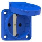Pce 105-0bc Schutzkontakt-Anbausteckdose 50x50 nat Shutter IP54 rückwärtig (blau) 1050bc