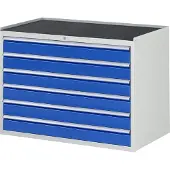 RAU Schubladenschrank m. Anti-Rutsch-Matte 6 Schubl.-XXL 6x120mm