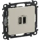 Legrand 753206 Valena Life 2XUSB A+C 2-modulig 3A Farbe: Mandelweiß