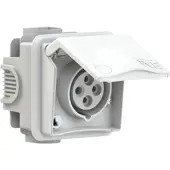 Pce 884-9v CEE-Unterputzsteckdose inkl. UP-Dose Design 16A 4p 9h IP44 (weiß) 8849v