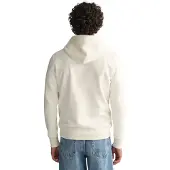 Gant Sweatshirt "Sweatshirt REGULAR SHIELD HOODIE", Herren, Gr. S, weiß (ecru), Obermaterial: 78% Baumwolle CO. 22% Polyester PES., Sweatshirts Sweatshirt