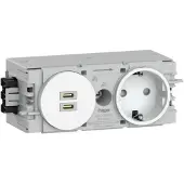 Hager GS17009016 Steckdose 1-fach mit USB-Charger C + C PD 20W Winsta C-Profil verkehrsweiß