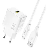Dudao A23TEU 2.4A GaN Charger + USB-C White