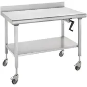Tournus Ausstattung Edelstahltisch Ergonomix mit Rückenlehne 800 x 1600 x 700 cm