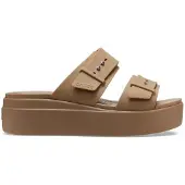 Crocs Damen Brooklyn Buckle Low Wedge Sandal, Khaki, 37/38 EU