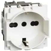 Legrand KW4140A16 LivingNow Kombinationssteckdose Schutzko/Italien mit Schraubklemmen, Farbe White