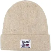Chiemsee Beanie , Herren, beige (birch), Kunstfaser, unifarben, Mützen Beanie, - mit Logo Label