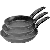 Stoneline Pfannen-Set Aluminiumguss Set, 1x Bratpfanne Ø 22 cm, 1x Bratpfanne Ø 20 cm, 1x Schmorpfanne Ø 28 cm, 3 Stk. tlg. Induktion