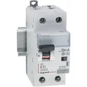 Legrand 410964 DX3 FI/LS-Schalter B-Charakteristik, 13A, 1P+N, 6kA, 30mA, Typ A, 230VAC, 2TE