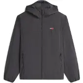 Tommy Hilfiger Graue Herrenjacke mit Kapuze, winddicht und nachhaltig.