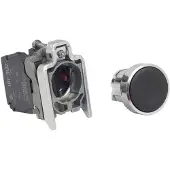 Schneider Electric XB4BA25 Drucktaster, Harmony XB4, Metall, 22mm, schwarz, unbeschriftet, tastend, Schraubklemme, 1S+1Ö