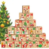 Markenlos Adventskalender – Do-it-yourself – Kisten - Sticker - Jute Schnur