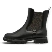 Tamaris Damen Chelsea-Boots Stiefeletten mit Blockabsatz, Schwarz, zum Schlüpfen
