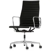 Vitra Bürodrehsessel Alu-Chair schwarz, Designer Charles & Ray Eames, 58.5x101-113x58-72 cm