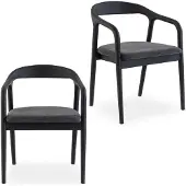 Idimex Esszimmerstühle HARPER 2er Set aus Massivholz, mit Polsterung - Schwarz/Grau