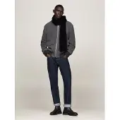 Tommy Hilfiger Strickschal "TH FLAG PIMA COTTON CASH SCARF", Herren, schwarz, Strick, Baumwollmischung, unifarben, Modetücher Strickschal, mit Logostickerei, mit Kaschmiranteil Unisex