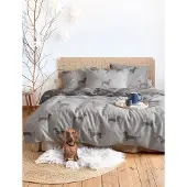 Irisette Edel-Feinbiber Bettwäsche Dackel Meran 8912 grau 135x200 cm + 80x80 cm