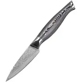WOLFCUT - Damaskus Schälmesser 8,5 cm Klinge 67-lagiger Damaszenerstahl mit Geschenkbox