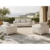 Suns Lucia Sofa-Set 3-tlg. Aluminium/Sunproof Stoff inkl. Sitz-und Rückenkissen Camel Sand