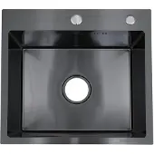 Faizee Home Edelstahlspüle Schwarz SUS304 mit Armatur Auswahl Elite 50x45x22 ohne Armatur