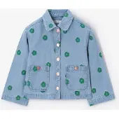 Sissy-Boy Jeansjacke Mit Blumenstickerei - Blau | Größe: 134-140