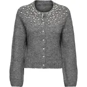 ONLY Strickjacke "ONLMIGGIE LS O-NECK PEARL CARDIGA EX KNT" Materialmix, regular fit