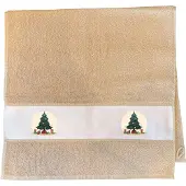 Hellweg Druckerei Huuraa Handtuch Weihnachtsbaum Tannenbaum 50x100cm Sand Baumwolle Handtuch Geschenkidee