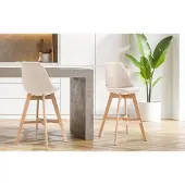 CLP 2er Set Barhocker Cannes Stoff natura creme