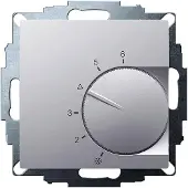 Eberle 191873354702 UP-Raumregler, Aluminium 55x55, 5-30C, AC 230V, 1Wechsler, 10A/5A, Temperaturabsenkung ca.4K UTE 1033-Alu-55
