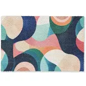 MuchoWow FUSSMATTE Abstrakt - Blau - Rosa Fußabtreter 60x40 cm