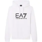 EA7 für Herren. 7M001413_AF22266 Weißer Core Identity Kapuzenpullover (M), Lässig, Baumwolle, Langarm