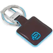 Piquadro Schlüsselanhänger Blue Square Keychain With Carabiner Mogano