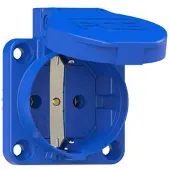 Pce 105-0bsw Schutzkontakt-Anbausteckdose 50x50 nat Dichtrand IP54 seitlich (blau) 1050bsw