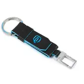 Piquadro Schlüsselanhänger Blue Square Keychain With Carabiner Nero