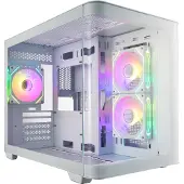 Fortron S380-WA Gehäuse Mini Tower mITX, mATX Weiß ARGB, Micro Tower, PC, Weiß, micro ATX, Mini-ITX, SPCC, Gehärtetes Glas, Gaming