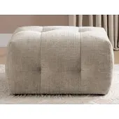 S-Style Möbel POLSTERHOCKER Kozy im Bumpy-Design aus weichem Dunkelbeige Chenille-Stoff