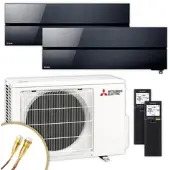 Mitsubishi Multisplit Klimaanlage Set | MSZ-LN | 2x2,5 kW | Onyx Black | Quick-Connect